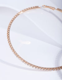 Gold Large Diamante Hoop Earrings - link has visual effect only