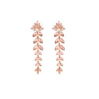 Rose Gold Pink Diamante Navette Earrings - link has visual effect only