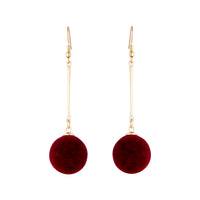 Burgundy Flocked Bead Drop Earrings - link has visual effect only