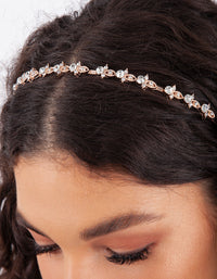 Rose Gold Mini Flower Diamante Headband - link has visual effect only