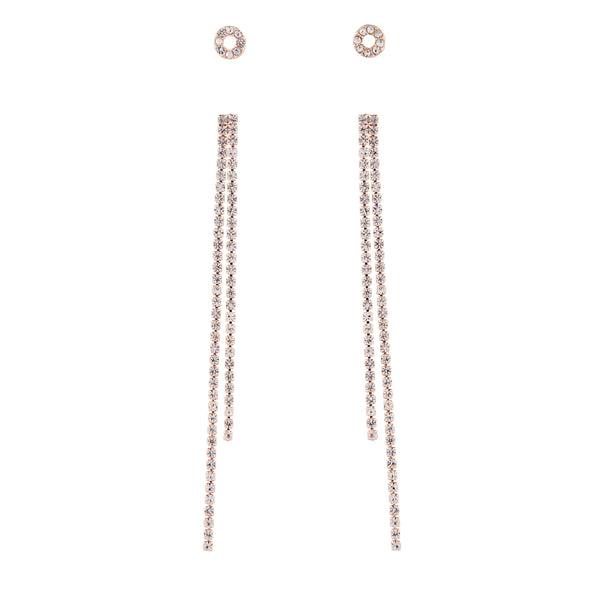 Diamante Stud & Drop Earring Two Pack