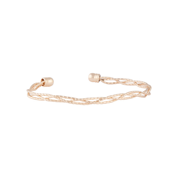 Gold Diamond Cut Strand Cuff