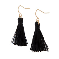 Black Mini Tassel Earrings - link has visual effect only