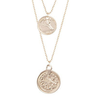 Gold Double Row Coin Charm 47Cm Necklace - link has visual effect only