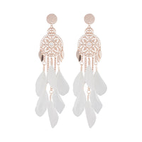 Rose Gold Feather Dreamcatcher Earrings - link has visual effect only