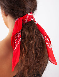 Red Paisley Bandana Hair Scarf - link has visual effect only