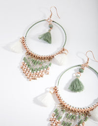 Rose Gold Bright Wrapped Tassel Earrings - link has visual effect only