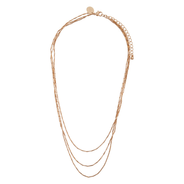 Gold Fancy Multi Layer Chain Necklace