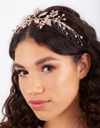 Rose Gold Fine Wire Flora Headband - link has visual effect only