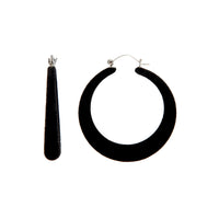 Black Flocked Hoop Earrings - link has visual effect only