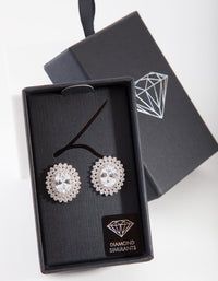 Diamond Simulant Oval Stud Earrings - link has visual effect only