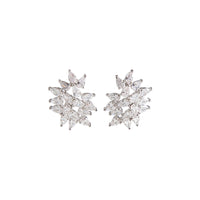 Statement Navette Crystal Cluster Stud - link has visual effect only