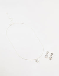 Teardrop Crystal Earrings & Necklace Set - link has visual effect only