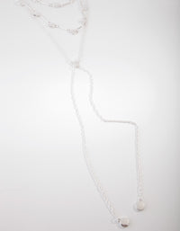 Silver Multi Row Y Shape Necklace - link has visual effect only