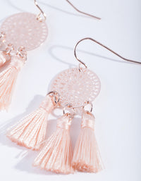 Rose Gold Dreamcatcher Tassel Earrings - link has visual effect only