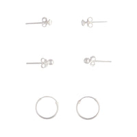 Sterling Silver Stud Diamante & Hoop Pack - link has visual effect only