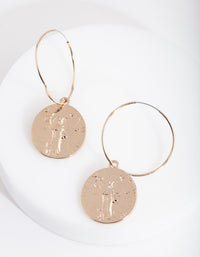 Gold Small Coin Hoop Earrings - link has visual effect only