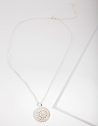 Silver Diamante Disc Filigree Necklace - link has visual effect only