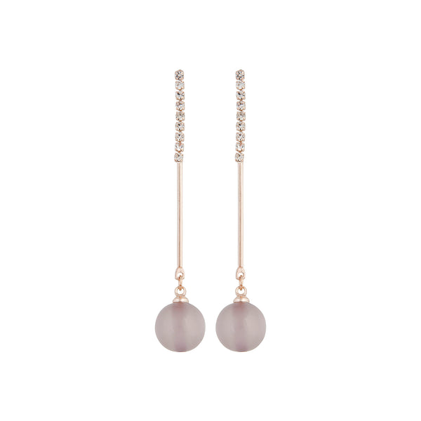 Rose Gold Diamante Stick Cat Eye Earrings