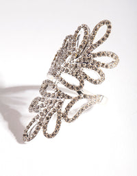 Silver Diamante Loopy Statement Ring - link has visual effect only