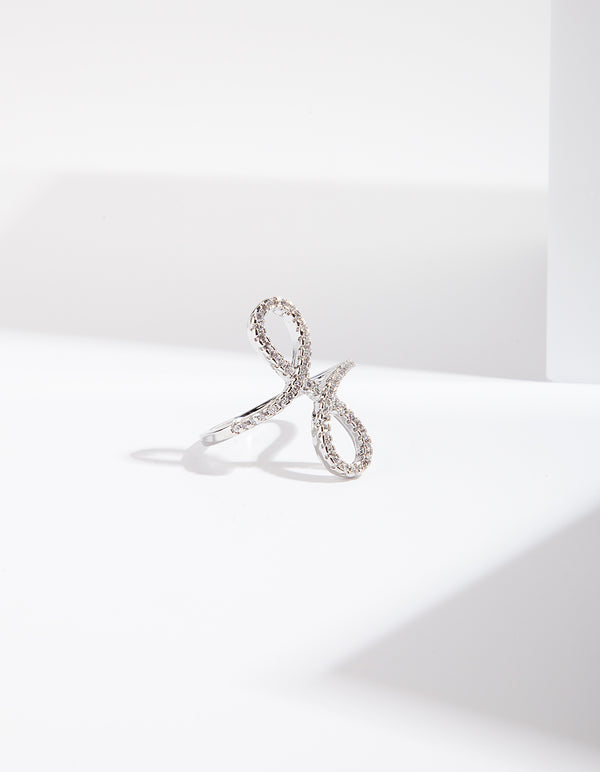 Silver Cubic Zirconia Looped Ring