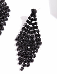 Black Tier Diamante Drop Earrings - link has visual effect only