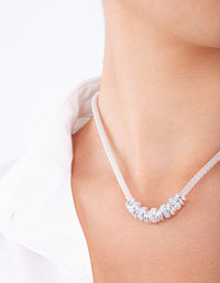 Silver Glitter Ring Chain Necklace - link has visual effect only