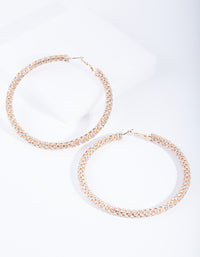 Gold Large Diamante Cup Chain Hoop - link has visual effect only