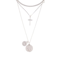 Cross Coin Layered Necklace - link has visual effect only