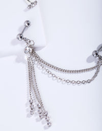 Silver Chain Drape Earrings - link has visual effect only