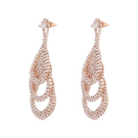 Rose Gold Thick Diamante Loop Earrings - link has visual effect only