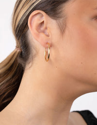 Gold Plated Sterling Silver Hoop Earrings - link has visual effect only