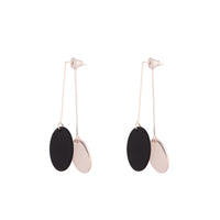 Rose Gold Coated Disc Matte Black Earrings - link has visual effect only