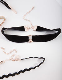 Black & Rose Gold Zig Zag Choker Pack - link has visual effect only