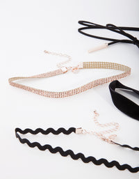 Black & Rose Gold Zig Zag Choker Pack - link has visual effect only