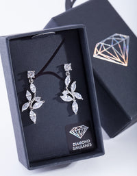 Floral Drop Diamond Simulant Earring - link has visual effect only