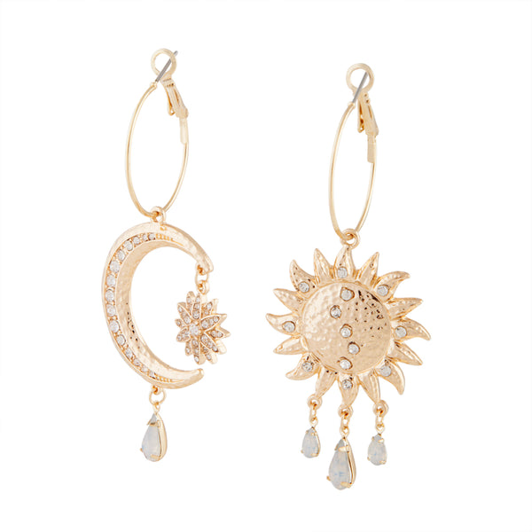 Asymmetrical Celestial Diamante Earrings