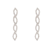 Silver Diamante Leaf Earrings Necklace Set - link has visual effect only