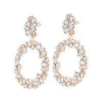 Rose Gold Stone Set Circle Earrings - link has visual effect only