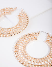 Gold Cut-Out Hoop Earrings - link has visual effect only