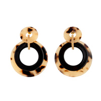 Acrylic Brown Black Acetate Loop Earrings - link has visual effect only