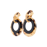 Acrylic Brown Black Acetate Loop Earrings - link has visual effect only