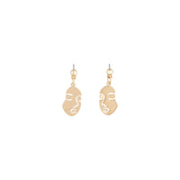 Mini Gold Face Drop Earrings - link has visual effect only