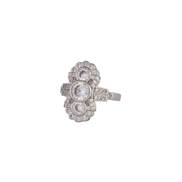 Silver Vintage Cubic Zirconia Ring