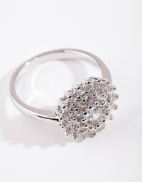 Silver Cubic Zirconia Round Surround Ring - link has visual effect only