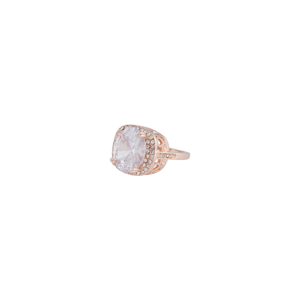 Rose Gold Cubic Zirconia Square Ring