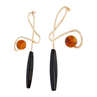 Gold Organic Swirl Stick Earring - link has visual effect only