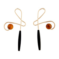 Gold Organic Swirl Stick Earring - link has visual effect only