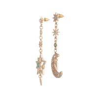 Gold Green Diamante Moon Shimmer Earrings - link has visual effect only