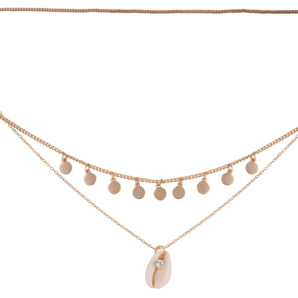 Gold Triple Layer Shell Choker